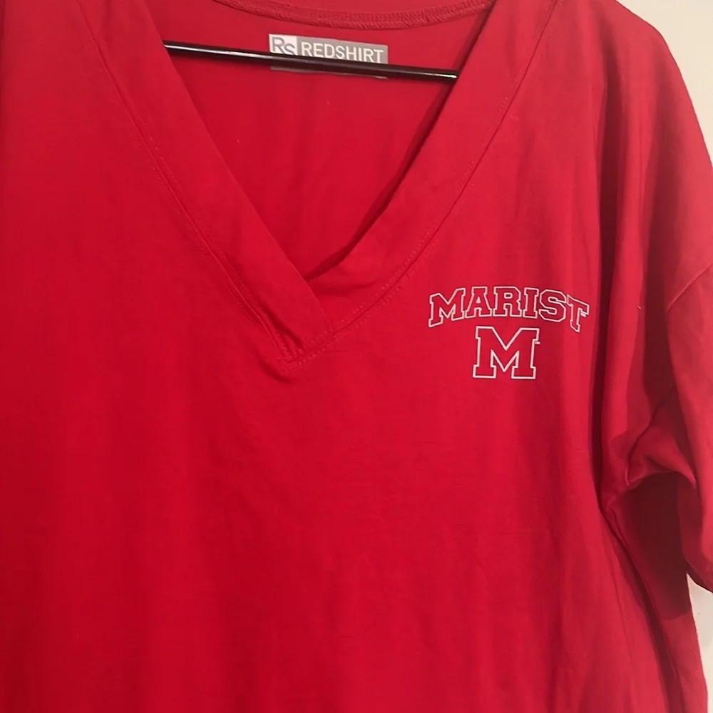 Marist College Red Short Sleeve V-Neck - Picture 2 of 5